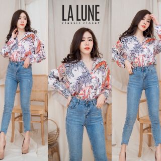 พร้อมส่ง 🍎 เสื้อเชิ้ตผ้าซาติน Zara Animal Print