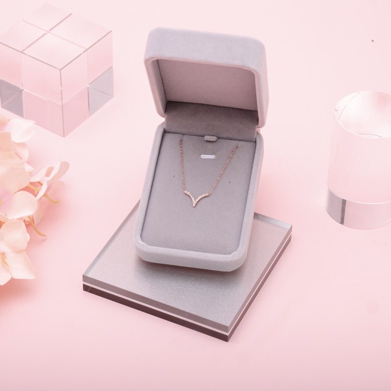 WISH033 สร้อยคอเกรดพรีเมี่ยมสีโรสโกล ไม่ลอก ไม่ดำ ไม่แพ้