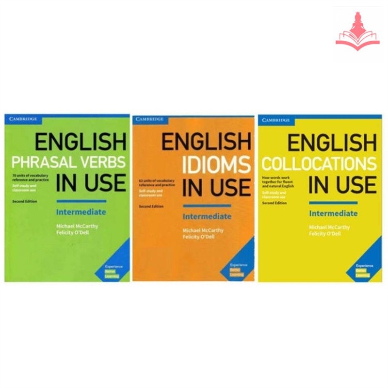 หนังสือเรียนคำศัพท์ภาษาอังกฤษและสมุดงานสำหรับเด็กและนักเรียน—Student’s Children’s English Vocabulary Learning Textbook Workbooks Exercise Book “Cambridge English  Collocations Idioms Phrasal Verbs in Use Intermediate”