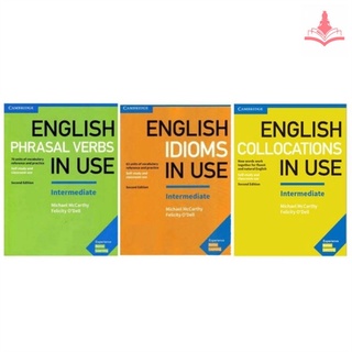 หนังสือเรียนคำศัพท์ภาษาอังกฤษและสมุดงานสำหรับเด็กและนักเรียน—Students Childrens English Vocabulary Learning Textbook Workbooks Exercise Book “Cambridge English  Collocations Idioms Phrasal Verbs in Use Intermediate”