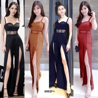 GN6902 **รบกวนสอบถามก่อนสั่งซื้อจ้า** Jumpsuit จั้มสูทสายเดี่ยวขายาว