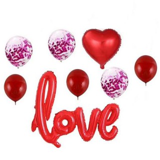 ลูกโป่งฟรอยชุด Love สีแดง