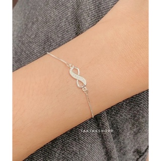 สร้อยคอ โชคลาภเงินทอง ห่วงคู่ ‼️ส่งฟรี‼️สร้อยข้อมือ infinity เงินแท้92.5%
