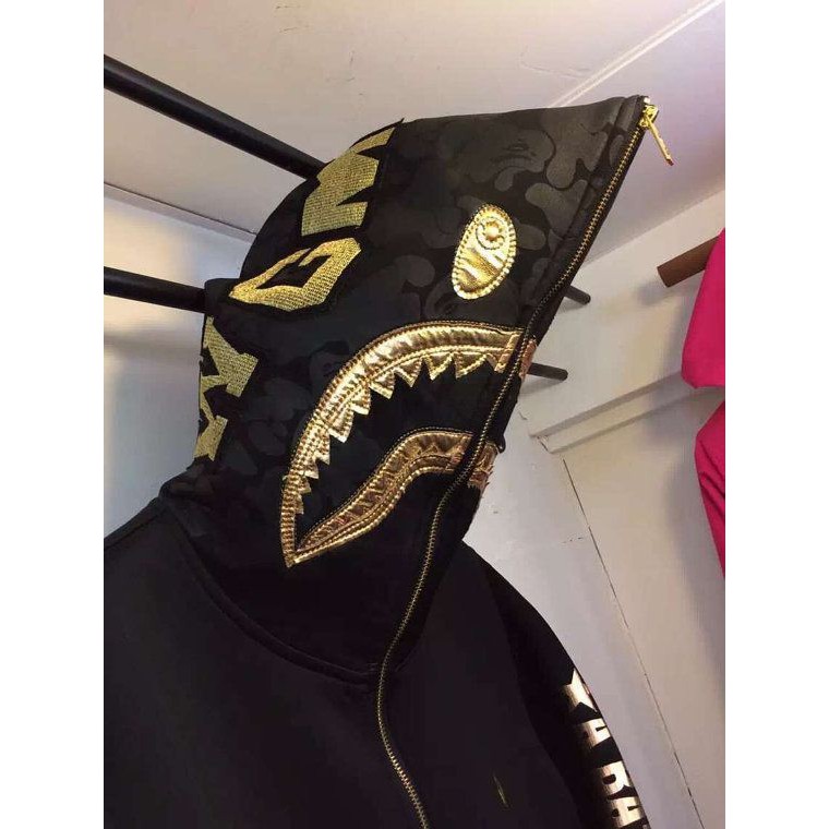 Black gold outlet bape hoodie