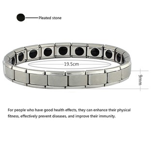 สร้อยข้อมือเพื่อสุขภาพ  Magneticum Bio Energy Steel Bracelet สีเงิน เม็ดใหญ่ 1 ต่อข้อ