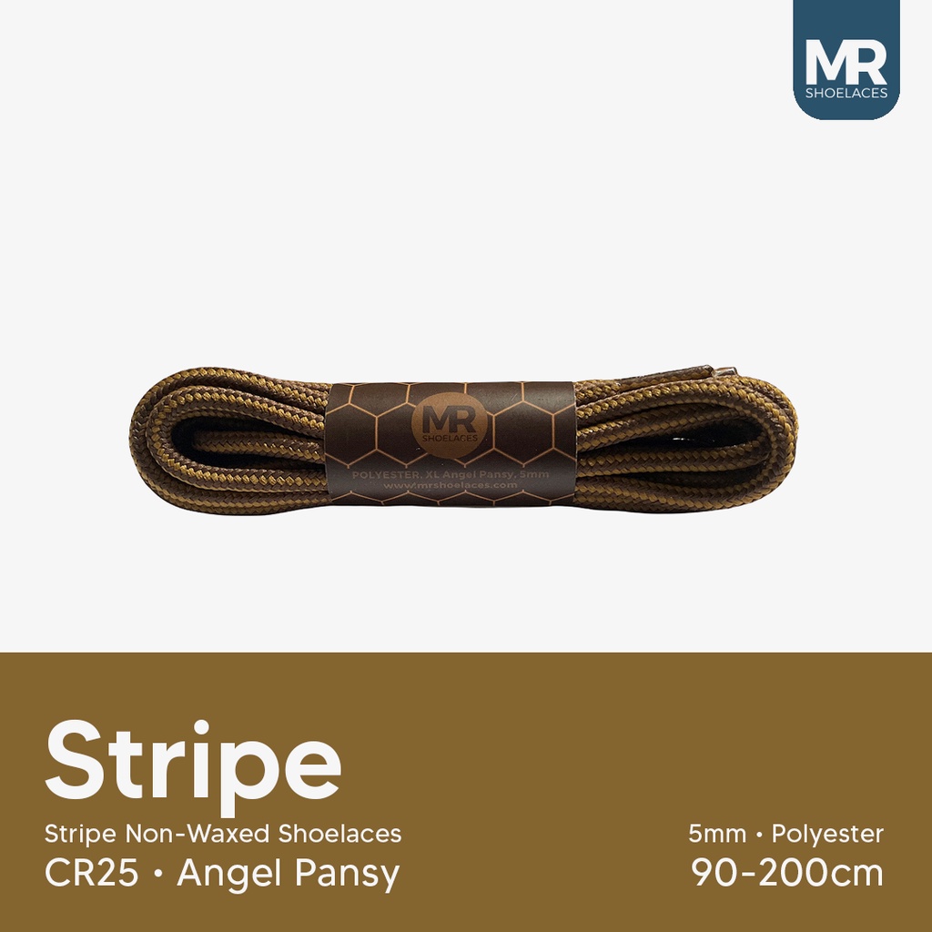MR Shoelaces CR25 Angel Pansy (Mocha Gold) เชือกผูกรองเท้ากลม ลาย/ลาย 5-6mm 80cm 90cm 100cm 120cm 15
