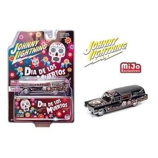 🚕 Johnny Lightning 1:64 Mijo Exclusives 1966 Cadillac Hearse 2021 "Dia De Los Muertos" - Nov. 2021