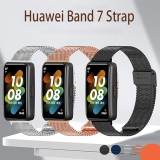 สายนาฬิกาข้อมือ สเตนเลส หัวเข็มขัดโลหะ แบบเปลี่ยน สําหรับ Huawei Band 7 Huawei Band7