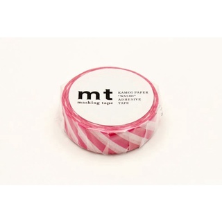 mt masking tape stripe magenta (MT01D372) / เทปตกแต่งวาชิ ลาย stripe magenta แบรนด์ mt masking tape ประเทศญี่ปุ่น