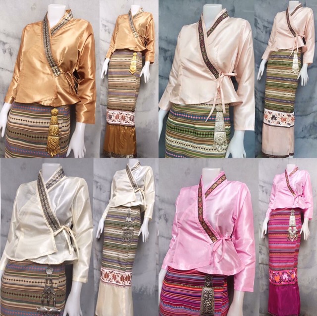 🎎ชุดไทเขินซิ่นบัว ได้ 2 ชิ้น เสื้อ+ผ้าถุง ลูกค้าแจ้งสีและไซต์ในแชทได้เลยนะคะ #ชุดล้านนา #ชุดเพื่อนเจ้าสาว