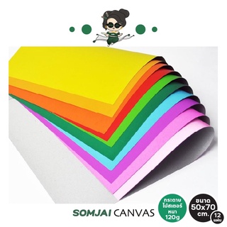 [สินค้ายกแพ็ค] Somjai Selected Recycled กระดาษโปสเตอร์ หนา 120  g. ขนาด 50 x 70 cm. 12 แผ่น