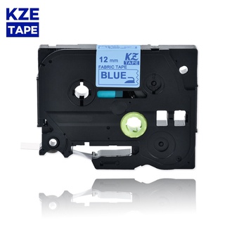 Compatible12mm*3m Tze-FA53 Blue on Blue Laminated Label Tape Fabric Iron-on Label Tapes Tze FA53 tze FA53 tze-FA53