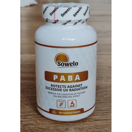 PABA,Sowelo,500 mg,ช่วยลดผมหงอก,120เม็ด