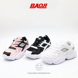 BAOJI[รุ่น GH867]ของแท้ 100% รองเท้าผ้าใบเด็ก รองเท้าวิ่ง (ดำขาว/ ขาว/ชมพู) ไซส์ 31-36