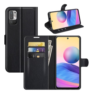 เคสหนังลิ้นจี่สำหรับ Xiaomi Redmi note 10 10T 11 Pro Max 5G 4G JE 10S ฝาปิดกระเป๋าสตางค์แม่เหล็กแบบปิดพลิกได้