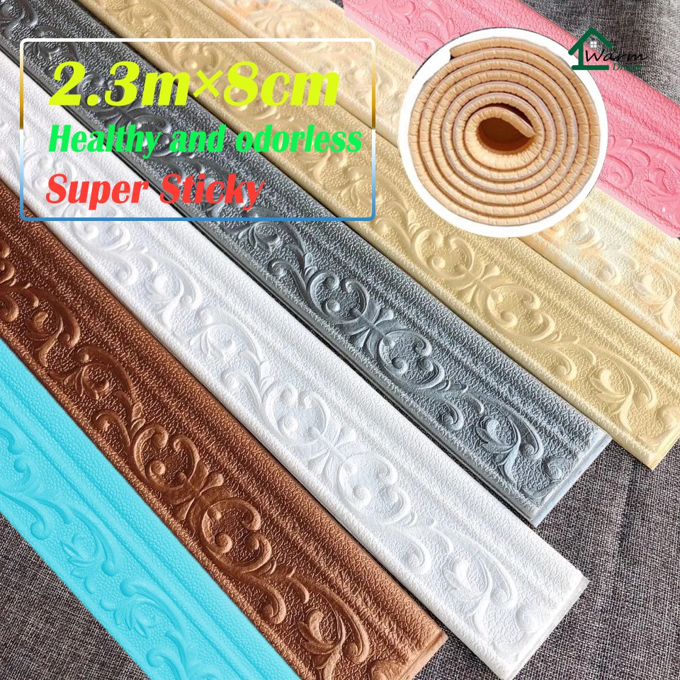 สติ๊กเกอร์วอลเปเปอร์ Pe กันน้ํา 3D มีกาวในตัวสําหรับติดตกแต่งผนังบ้าน 2.3ม.