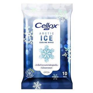 ผ้าเช็ดทำความสะอาด CELLOX ARCTIC ICE COOLING 10 แผ่น ไม่ทำให้ระคายเคืองผิว