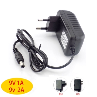 100V 240V AC to DC อะแดปเตอร์ 9V 1A 2A 2000MA 1000ma 5.5มม.x2.5มม.อะแดปเตอร์ชาร์จพาวเวอร์ซัพพลาย EU US