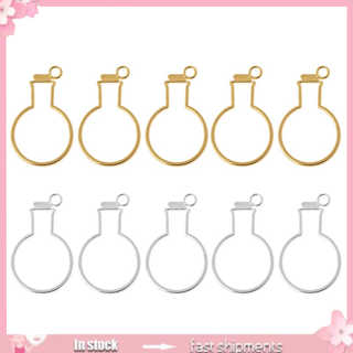 YOI* NEW 5Pcs Bulb Bottles UV Frame Pendant Open Bezel Setting For UV Resin Jewelry DIY