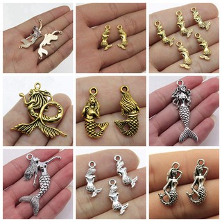 CHARMS จี้สร้อยคอรูปทรงนางเงือกแฮนด์เมดเครื่องประดับ Diy