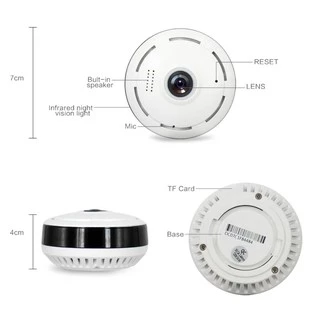 ใหม่อัพเกรด HD2.0MP Full View WIFI 360 องศา Two WAY Audio Panoramic 1080P Fisheye กล้องสมาร์ทไร้สาย V380S