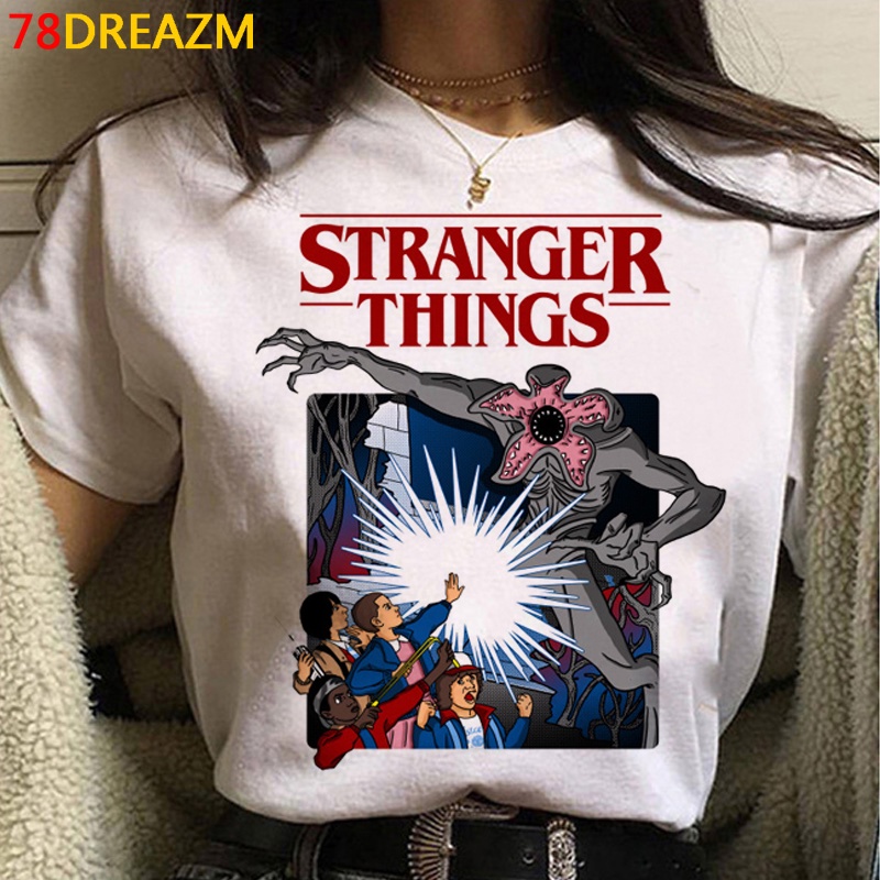 เสื้อยืด พิมพ์ลายกราฟฟิค Stranger Things สไตล์วินเทจ สําหรับผู้หญิง 2021