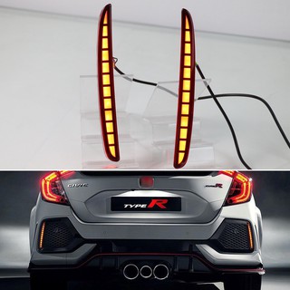 ไฟท้ายรถยนต์ LED 3-in-1 ฟังก์ชั่นไฟเลี้ยวไดนามิก ไฟเบรก สําหรับ Honda Civic Hatchback Type R 2016-2020