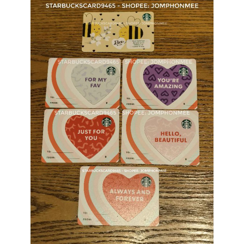2021​ Starbucks​ Thailand​ Bee​ Mine &amp;​ Valentine​ Heart die cut set​ card