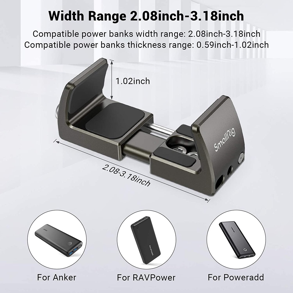 SmallRig Universal Power Bank Holder, Power Bank Clamp Mount for Camera 2790