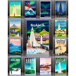 แม่เหล็กติดตู้เย็น กรอบ อะครีลิค ไอซ์แลนด์ 2×3 นิ้ว ของฝาก ของที่ระลึก Souvenir Acrylic Fridge Magnet Iceland A1 2x3"