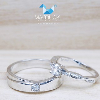 Madduckjewels แหวนเงินแท้ เพชร CZ ชุบโรเดียม RG1528-RG1537