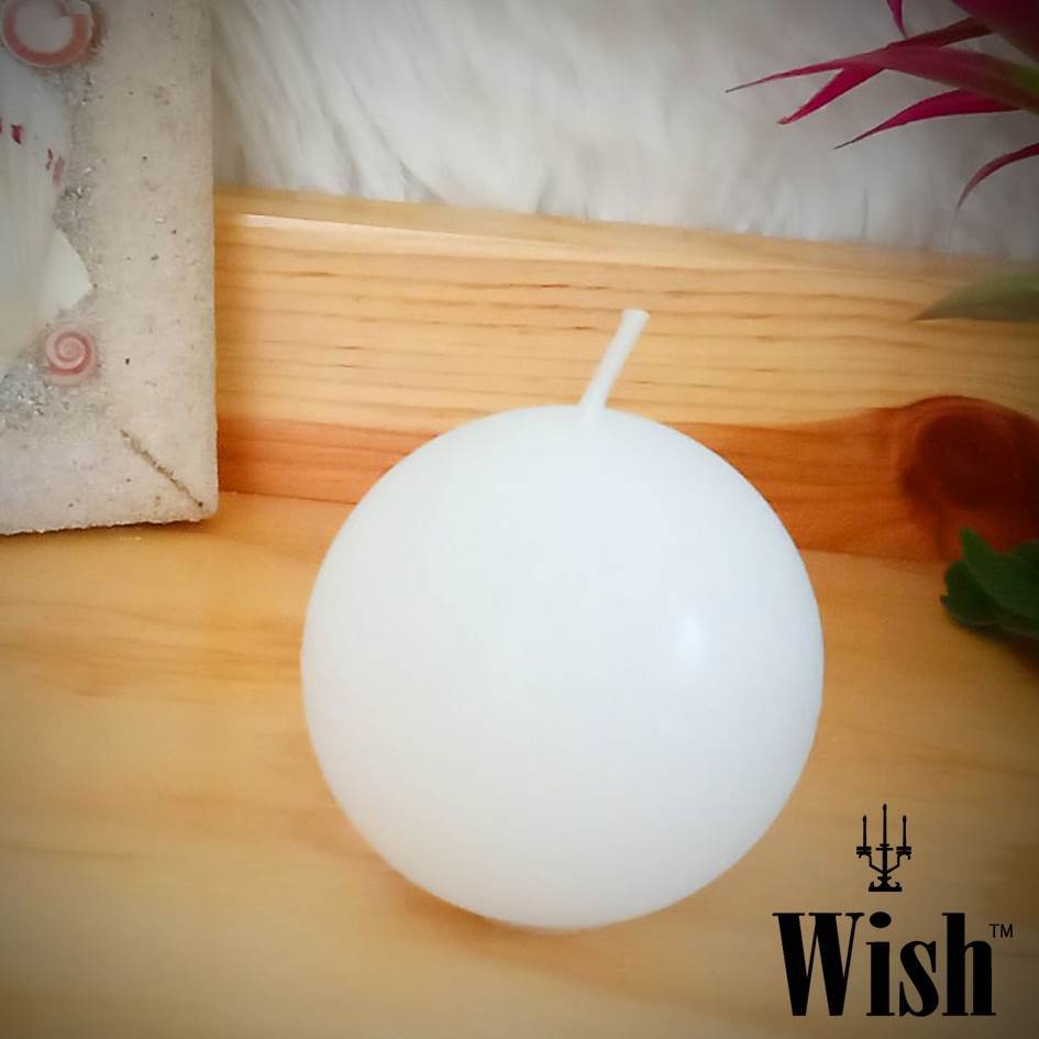 เทียนลูกบอล Ball Candle ไร้ควัน ไร้กลิ่น ขนาด 5 cm. White & Ivory