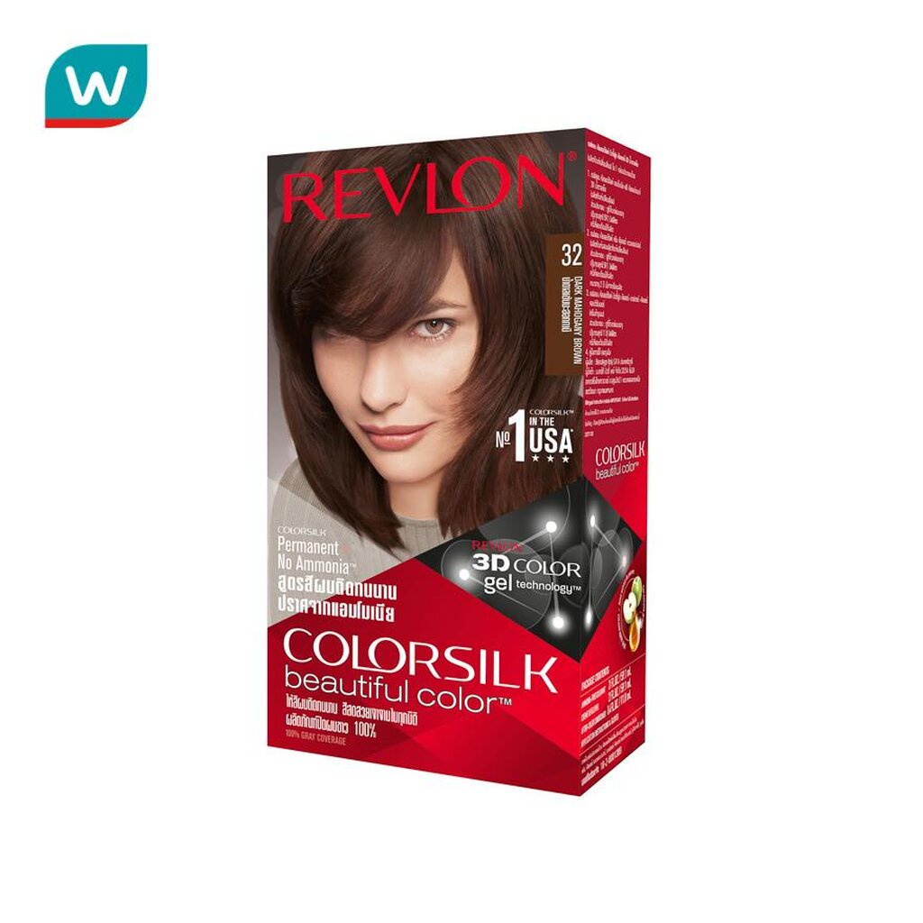Revlon เรฟลอน คัลเลอร์ซิลค์ แฮร์คัลเลอร์ No.32 น้ำตาลมาฮอกกานี