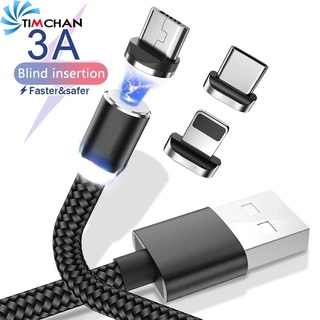 สายเคเบิลข้อมูลแม่เหล็ก ทรงกลม 1/2 ม. / สายชาร์จ Type-C และ Micro USB ชาร์จเร็ว / สายชาร์จ / Micro USB เข้ากันได้กับที่ชาร์จโทรศัพท์แม่เหล็ก, สมาร์ทโฟน Type-C