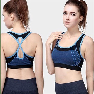 Sports Bra 8 Back ชุดชั้นในออกกำลัง ด้านหลังสายไขว้ มี 3 สี เขียว ฟ้า ชมพู # 3601