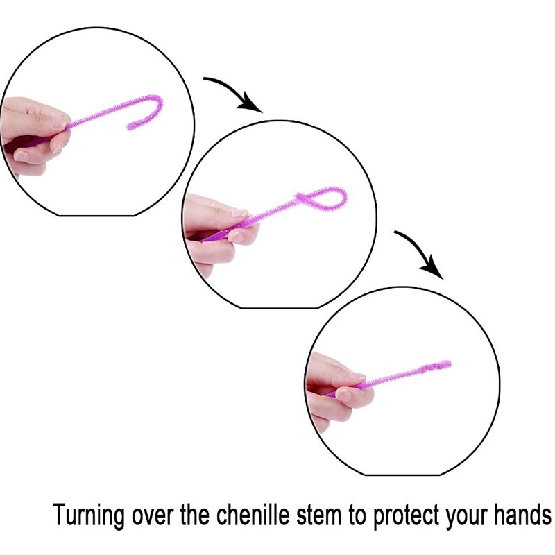 อุปกรณ์ทําความสะอาดท่อ Chenille Stem 6 มม. X 12 นิ้ว สุ่มสี สําหรับงานฝีมือ Diy 200 ชิ้น
#10
