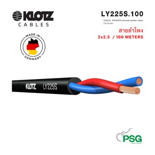 KLOTZ  CABLE  LY225S.100  SPEAKERS CABLES   twinaxial speaker cables  2 X 2.5 mm  Made in Germany