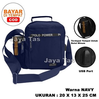 กระเป๋าทรงโปโล POWER POWER กระเป๋าสะพายข้าง POLO POWER SLINGBAG POWER กระเป๋าผู้ชาย นําเข้า กระเป๋าสะพายข้างผู้ชาย USB