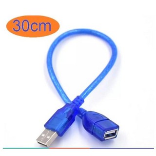 สายต่อUSBเพิ่มความยาว USB2.0ยาว30cm สีฟ้า หัวหุ้ม PVCกันไฟดูด