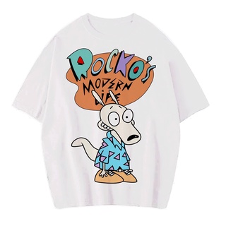 เสื้อยืด ลาย ROCKOS MODERN LIFE VINTAGE สีขาว