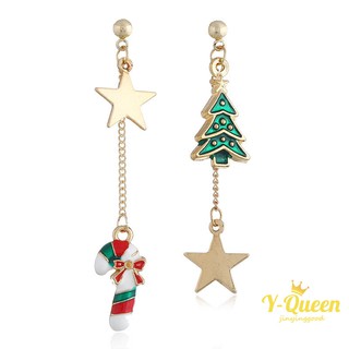 ต่างหูผู้หญิงอินเทรนด์ดาวต้นคริสต์มาส snowman