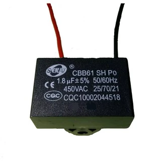 คาปาซิเตอร์ 1.8uf 450v แบบมีสาย cbb61 ตัวเก็บประจุ 1.8 uf พัดลม ฮาตาริ พัดลมทั่วไป และ มอเตอร์