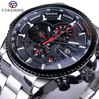 Forsining Steampunk Design Three Small Dial Complete Calendar Waterproof Mens Automatic Watches Top Brand Luxury Sport