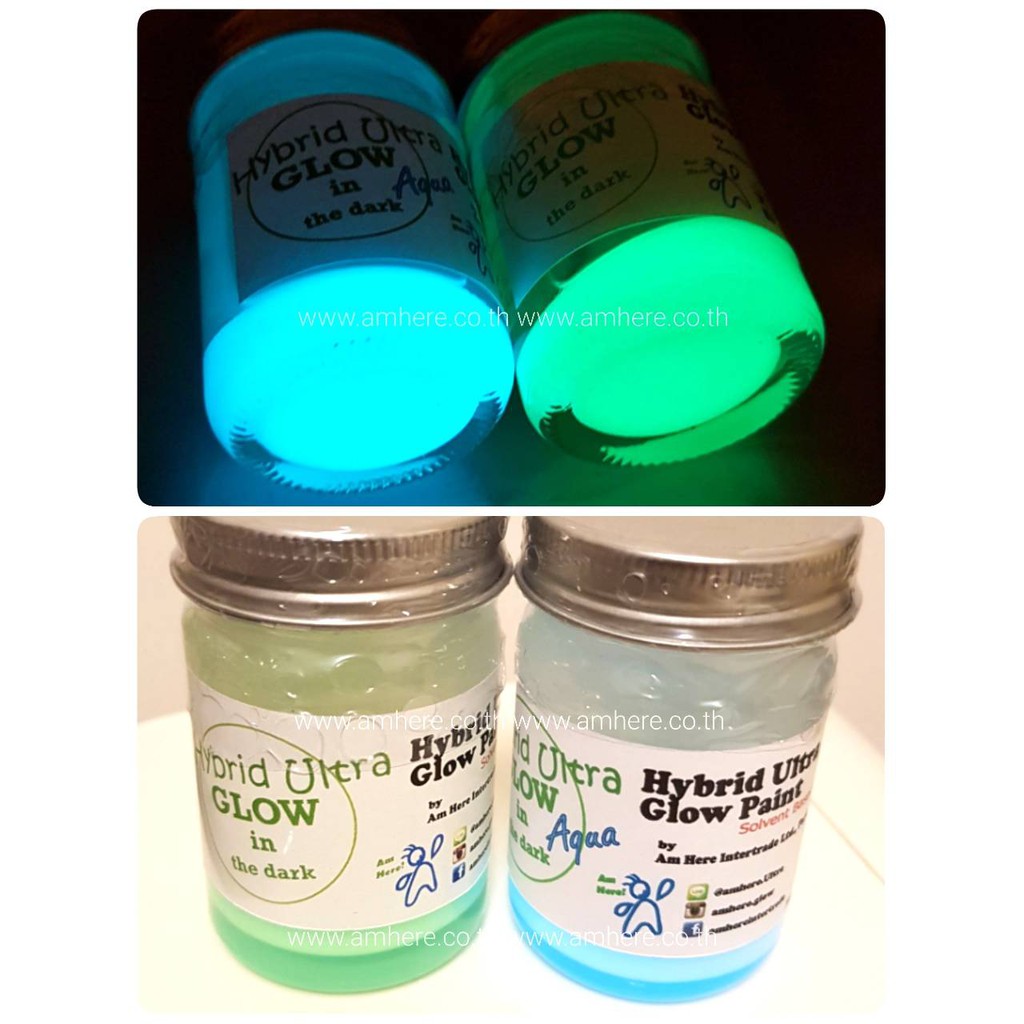 📌Hybrid Super Glow Paint (Super Bright Glow in the Dark Powder) สีเรืองแสงสีเขียว หรือฟ้าน้ำทะเล พรายน้ำ สว่างสุดฯ