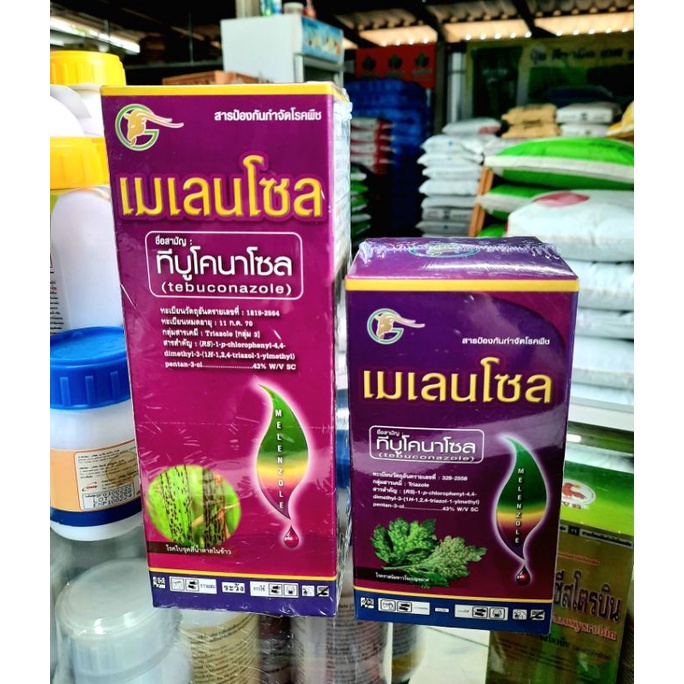 ทีบูโคนาโซล(tebuconazole) 43% SC น้ำครีม*เมเลนโซล สารป้องกันกำจัดเชื้อรา โรคกาบใบแห้ง ราสนิม ราน้ำค้