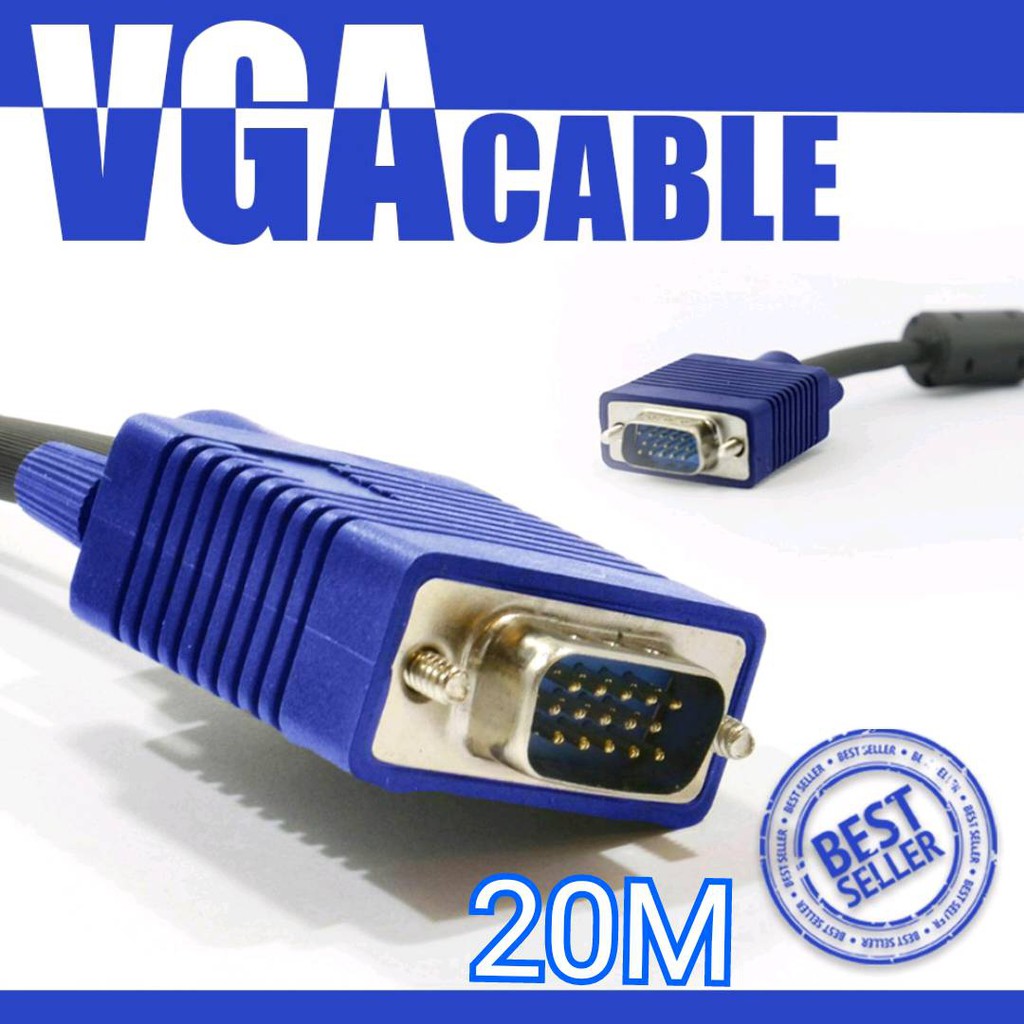 ลดราคา สายต่อจอ VGA Monitor สายต่อจอคอมพิวเตอร์ VGA MaleTo Male 15pin 20M สายเส้นใหญ่ สายหนา งานดี 3+6 #สินค้าเพิ่มเติม สายต่อจอ Monitor แปรงไฟฟ้า สายpower ac สาย HDMI