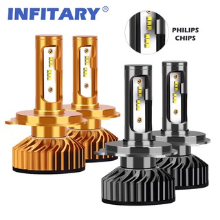 หลอดไฟหน้ารถยนต์ Infitray F 2 Zes Chip Led H 4 H 7 72 W 6500 K 12v