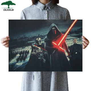 Dlkklb Star Wars Retro Classic Movie สติ๊กเกอร์โปสเตอร์สําหรับติดตกแต่งผนังบ้าน 51.5x36ซม.