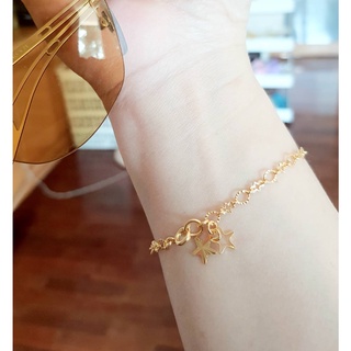 สร้อยมือลายทองแท้ชุบ18k/#ทองเหมือนจริง/ลายสร้อยนำเข้า