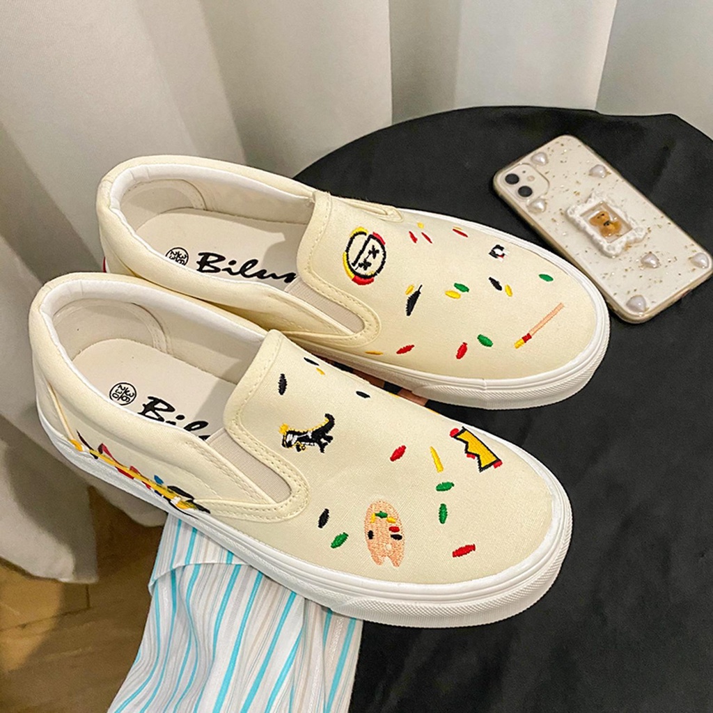 รองเท้าผ้าแบน รองเท้าลำลองผู้หญิง นุ่มสบาย ลายน่ารัก(Size35-40)